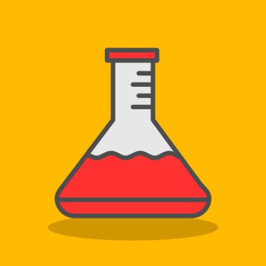 Laboratuvar cam şişe izole edilmiş vektör illüstrasyon grafik tasarımı                      