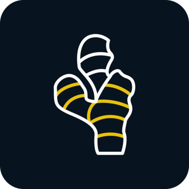 Zencefil kök simgesinin vektör illüstrasyonu 