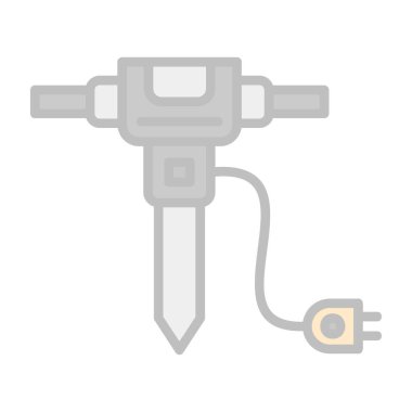 Beyaz arka plan üzerinde izole jackhammer simgesi