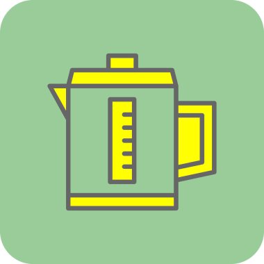 Kahve ısıtıcısı ikonu. Basit resimleme