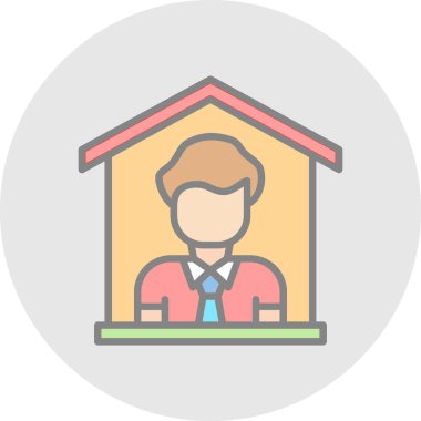 Ev simgesi, vektör illüstrasyonunda kal