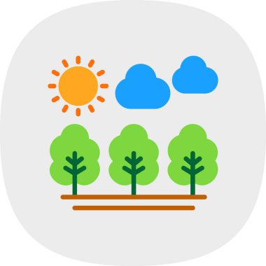 Orman ikonu vektör illüstrasyonu