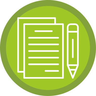 belge ve kalem. Web simgesi basit illüstrasyon