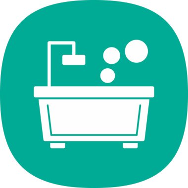 küvet web simgesi basit illüstrasyon 