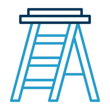 Merdiven düz simgesi, vektör illüstrasyonu