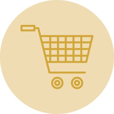 Alışveriş arabası simgesi, vektör illüstrasyonu 