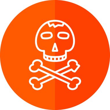 Kemikli kafatası. Web simgesi basit illüstrasyon 