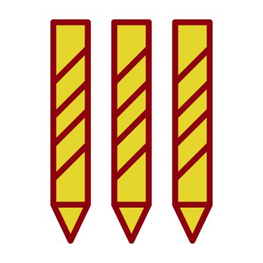 Renkli kalemler. Web simgesi basit illüstrasyon  