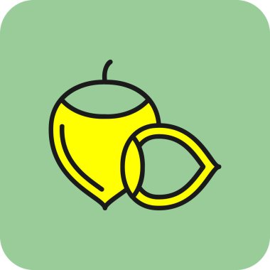 Fındık çizgi simgesi, vektör illüstrasyonu