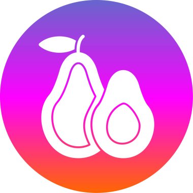 Basit Avokado simgesi, vektör illüstrasyonu