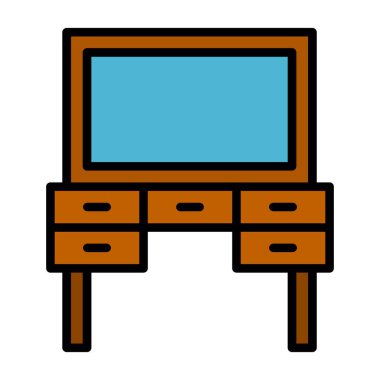 Giyinme Masası mobilya simgesi, vektör illüstrasyonu