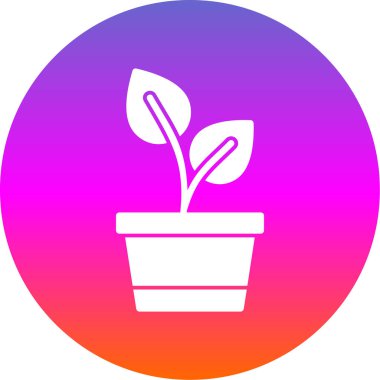 Saksı bitkisi. Web simgesi basit illüstrasyon 