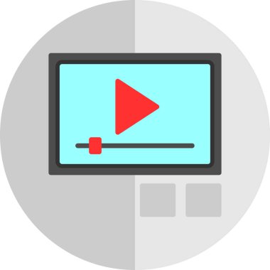 Video oynatıcı ikon vektör illüstrasyonu