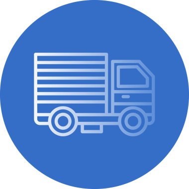 dağıtım kamyonu düz simgesi, vektör çizimi