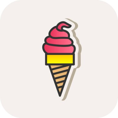 Dondurma. Web simgesi basit illüstrasyon