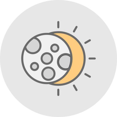 Güneş tutulması simgesinin vektör illüstrasyonu 