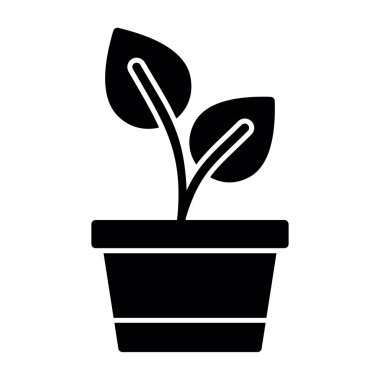 Saksı bitkisi. Web simgesi basit illüstrasyon 