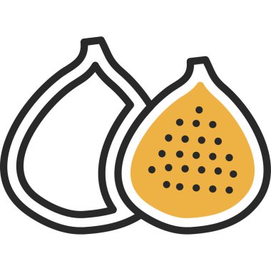 İncir meyvesi simgesi, vektör illüstrasyonu basit tasarım 