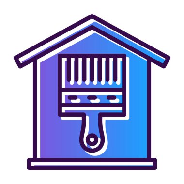 Boya fırçası simgesinin vektör illüstrasyonu