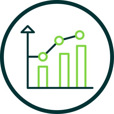 Diyagram vektör renk çizgisi simgesi 