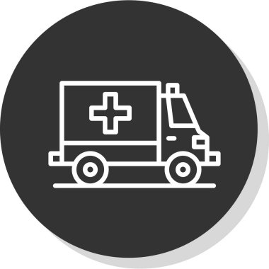 ambulans araba simgesi vektör illüstrasyonu