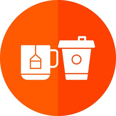 çay fincanı simgesi, vektör illüstrasyonu