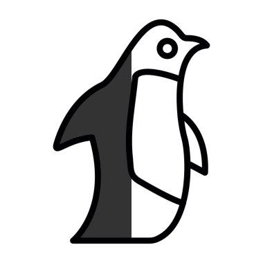 Penguen. Web simgesi basit illüstrasyon