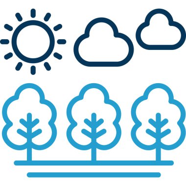 Orman ikonu vektör illüstrasyonu