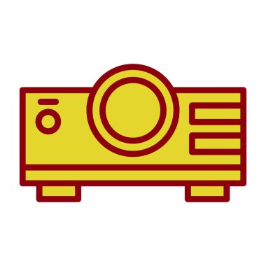 Projektör simgesi, vektör illüstrasyonu 