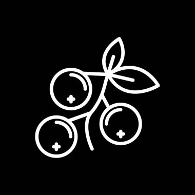 Kızılcık yassı ikonu. vektör illüstrasyonu 