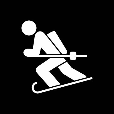 ski icon, vector illustration