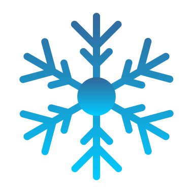 Beyaz arkaplanda kar tanesi simgesi, vektör illüstrasyonu 