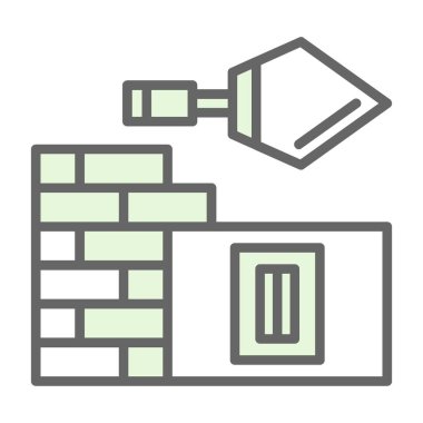 İnşaat konsepti tasarımı, duvar vektörü illüstrasyonunun alçılanması 10 gramlık