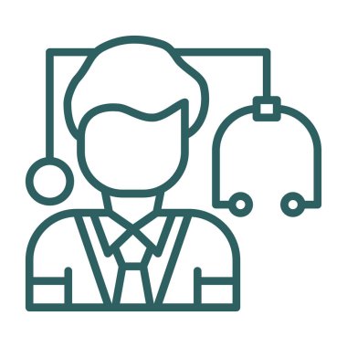 İş adamı ikonu. İnce çizgi tasarımı. vektör illüstrasyonu.