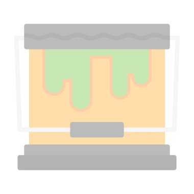 Boya Kovası çizilmiş simge sembolü, vektör illüstrasyonuName 