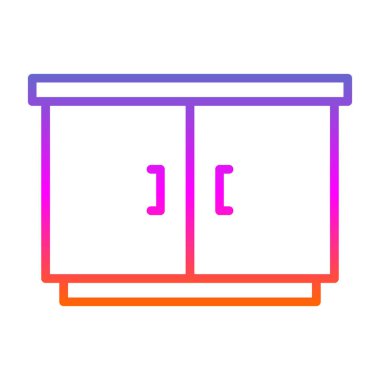 Kabine ikonu vektör illüstrasyonu