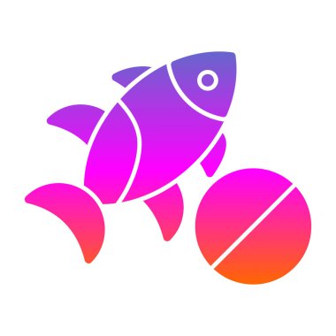 Beyaz arka planda izole edilmiş balık ikonu rengi. Balık burcu. Değişken rastgele dinamik şekiller. vektör.