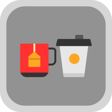 Kahve fincanı simgesi, basit tasarım illüstrasyonu