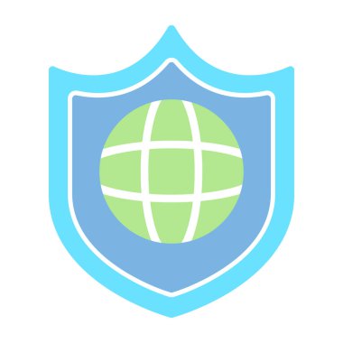 küresel koruma simgesi, vektör tasarımı 