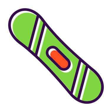 Snowboard web simgesi, vektör illüstrasyonu