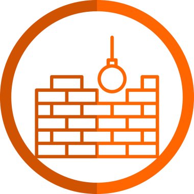 tuğla duvar. Web simgesi basit illüstrasyon
