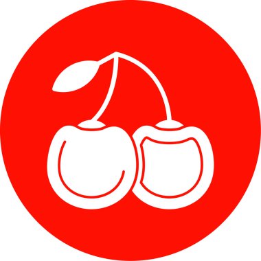 tatlı kiraz ikonu, vektör illüstrasyonu