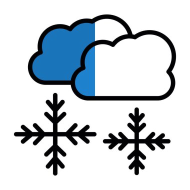 Kar bulutları hava durumu ikonu, vektör illüstrasyonu 