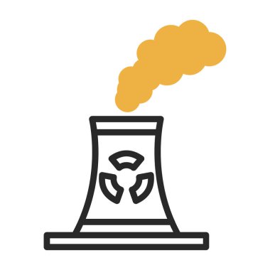 Nükleer güç vektörü ince çizgi simgesi