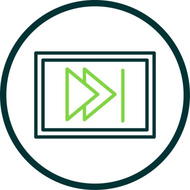 Basit düz oynat İleri adım işareti simgesi