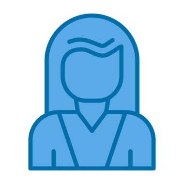 Kadın avatar simgesi, vektör illüstrasyonu 