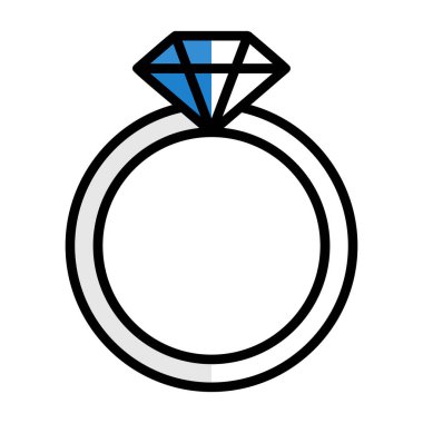 Elmas yüzük. Web simgesi basit illüstrasyon