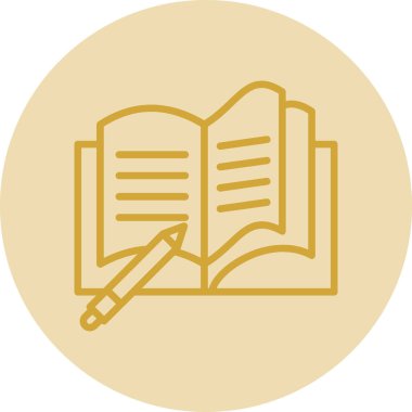 Basit düz defter ve kalem ikonu vektör çizimi