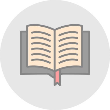 Kitap vektör simgesi, resimleme okunuyor