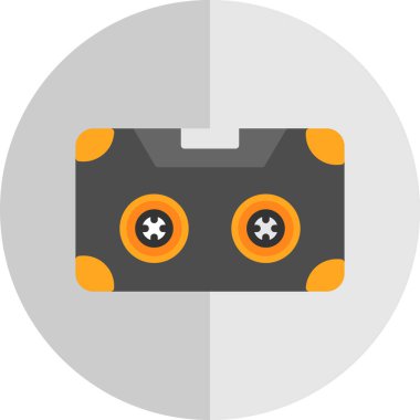 Basit düz kaset teybi ikon vektör illüstrasyonu